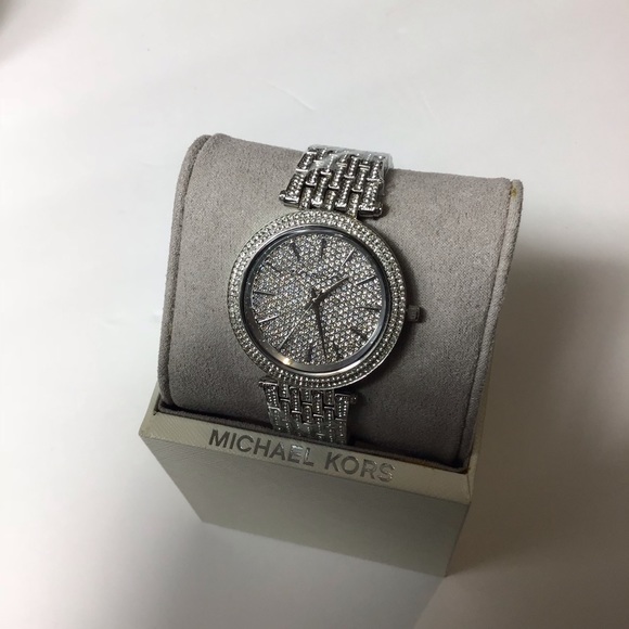 Michael Kors Darci crystal glitz silver tone watch main image 8